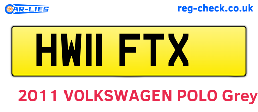 HW11FTX are the vehicle registration plates.