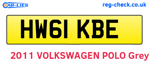HW61KBE are the vehicle registration plates.