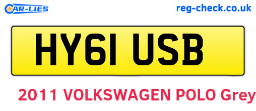 HY61USB are the vehicle registration plates.