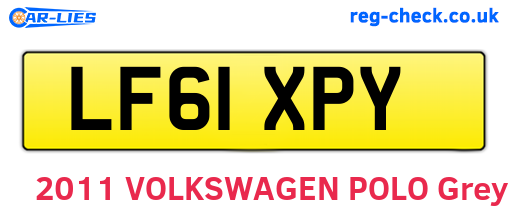 LF61XPY are the vehicle registration plates.