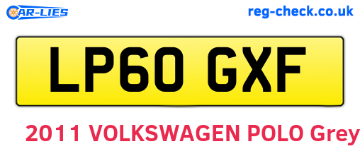 LP60GXF are the vehicle registration plates.