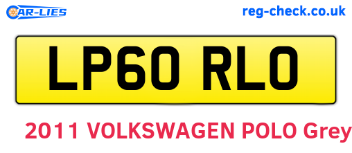 LP60RLO are the vehicle registration plates.