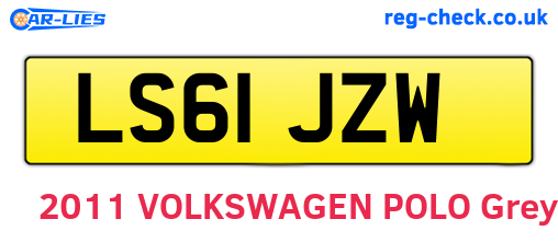 LS61JZW are the vehicle registration plates.