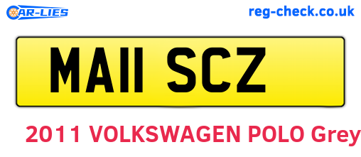 MA11SCZ are the vehicle registration plates.