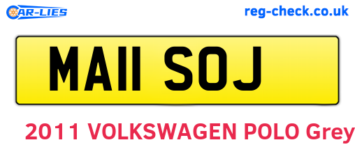 MA11SOJ are the vehicle registration plates.