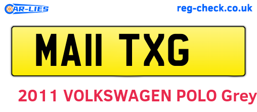 MA11TXG are the vehicle registration plates.