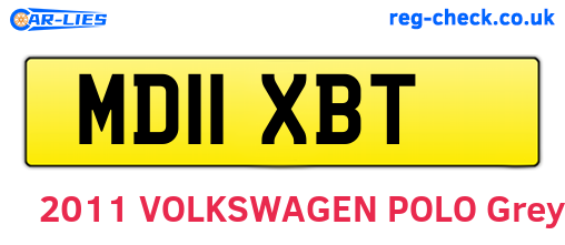 MD11XBT are the vehicle registration plates.