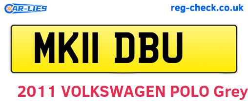 MK11DBU are the vehicle registration plates.