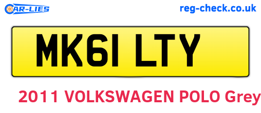 MK61LTY are the vehicle registration plates.