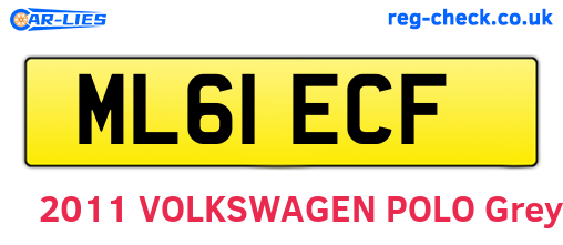 ML61ECF are the vehicle registration plates.