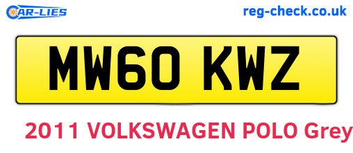 MW60KWZ are the vehicle registration plates.