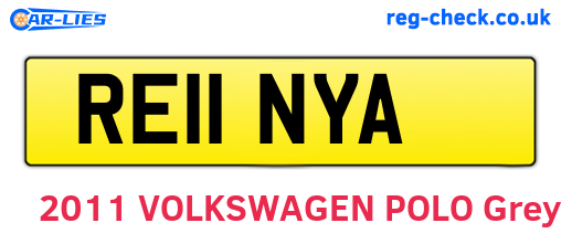 RE11NYA are the vehicle registration plates.