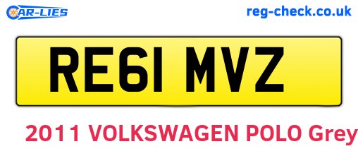 RE61MVZ are the vehicle registration plates.