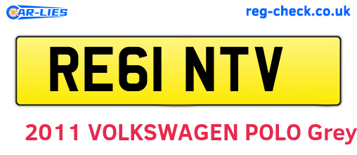 RE61NTV are the vehicle registration plates.