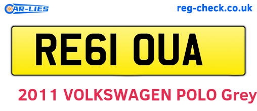RE61OUA are the vehicle registration plates.