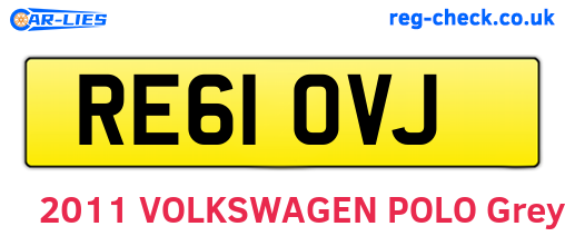 RE61OVJ are the vehicle registration plates.