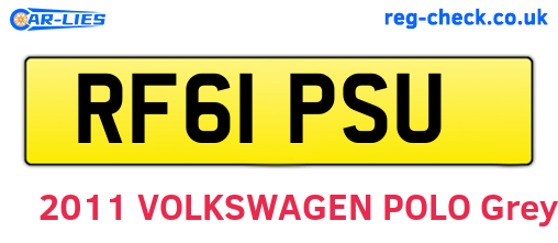 RF61PSU are the vehicle registration plates.