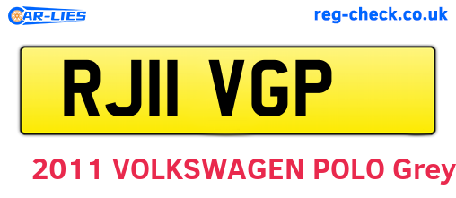 RJ11VGP are the vehicle registration plates.