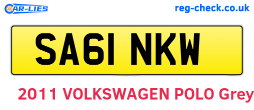 SA61NKW are the vehicle registration plates.