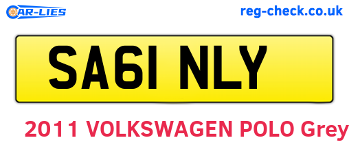 SA61NLY are the vehicle registration plates.