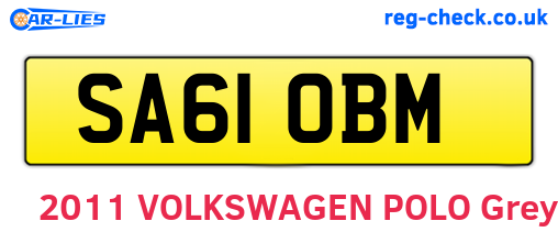 SA61OBM are the vehicle registration plates.