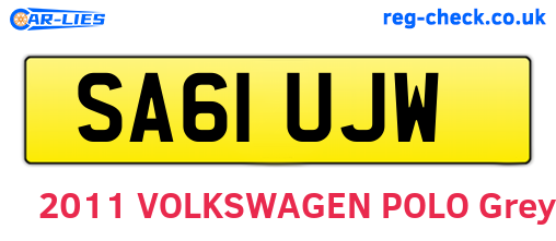 SA61UJW are the vehicle registration plates.