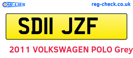 SD11JZF are the vehicle registration plates.