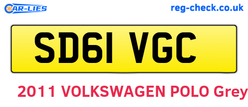 SD61VGC are the vehicle registration plates.