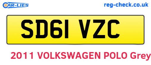 SD61VZC are the vehicle registration plates.