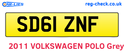SD61ZNF are the vehicle registration plates.
