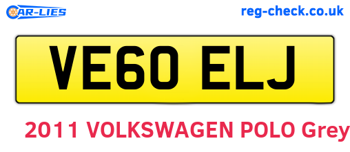 VE60ELJ are the vehicle registration plates.