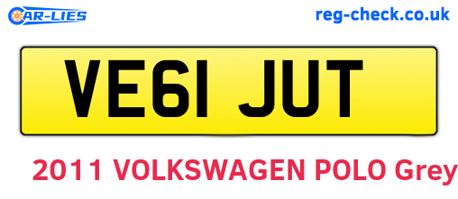 VE61JUT are the vehicle registration plates.