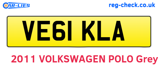 VE61KLA are the vehicle registration plates.