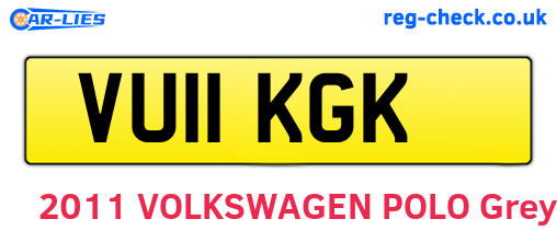 VU11KGK are the vehicle registration plates.