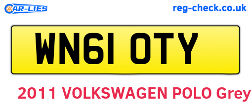 WN61OTY are the vehicle registration plates.