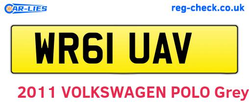 WR61UAV are the vehicle registration plates.