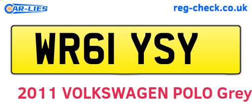 WR61YSY are the vehicle registration plates.