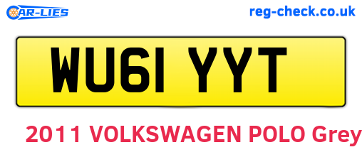 WU61YYT are the vehicle registration plates.