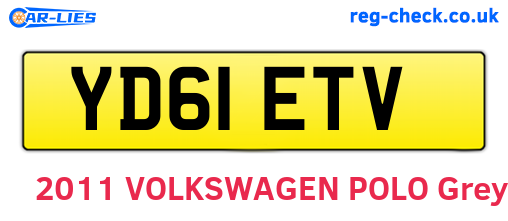 YD61ETV are the vehicle registration plates.
