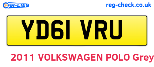 YD61VRU are the vehicle registration plates.