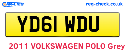 YD61WDU are the vehicle registration plates.