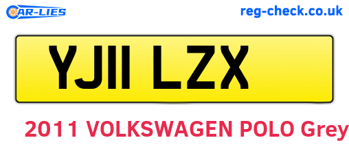 YJ11LZX are the vehicle registration plates.