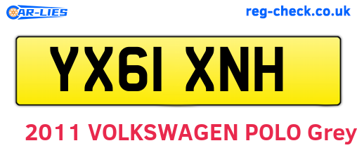 YX61XNH are the vehicle registration plates.