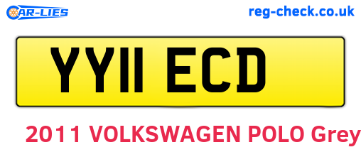 YY11ECD are the vehicle registration plates.