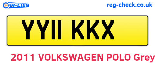 YY11KKX are the vehicle registration plates.