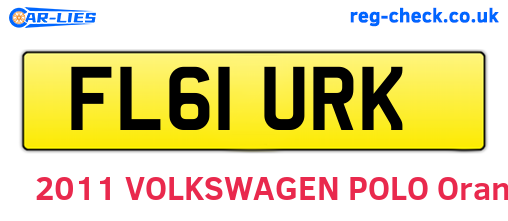 FL61URK are the vehicle registration plates.
