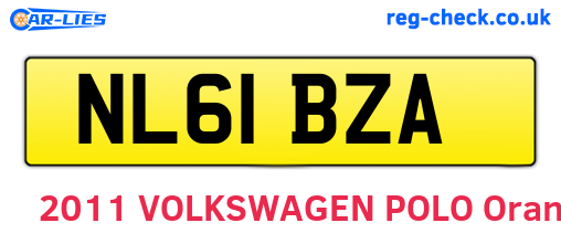 NL61BZA are the vehicle registration plates.