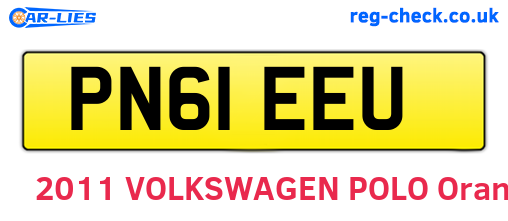 PN61EEU are the vehicle registration plates.