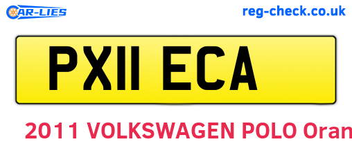 PX11ECA are the vehicle registration plates.