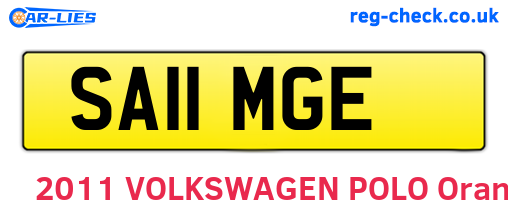 SA11MGE are the vehicle registration plates.